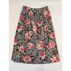 VTG 90s Sag Harbor Floral Pull On Midi Skirt Size Medium